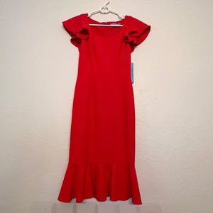 Antonio Melani Flutter Sleeve Midi Dress w/ Tags Size 0